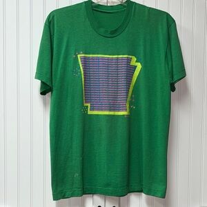 90s Pink & Green Arkansas Shirt L Vintage